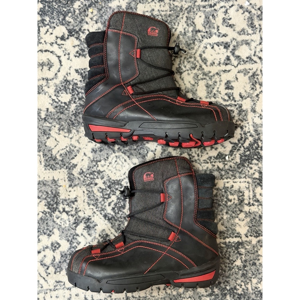 Sorel Sneaky Pete Boots Black Red Men's Size 6 Womens Size 7.5 - Picture 7 of 11